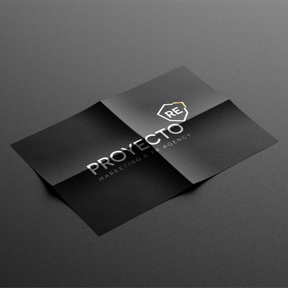 Muestra de logo para identidad corporativa de Proyecto RE Los Angeles California realizado por icame